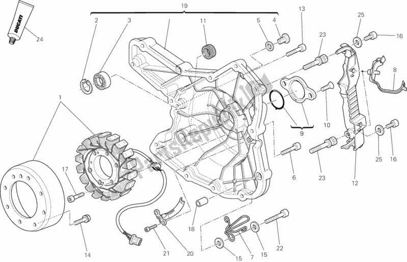 All parts for the Generator of the Ducati Monster 795 ABS Thai 2013